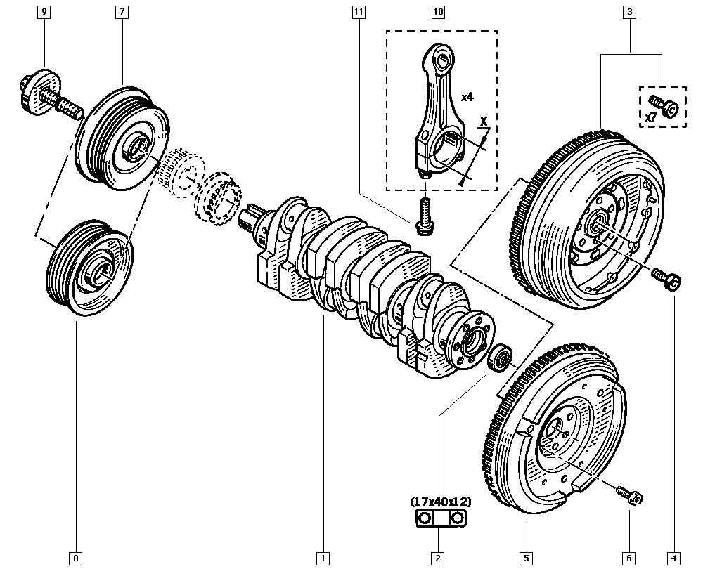 RENAULT 82 00 580 343 - Болт на ремъчна шайба vvparts.bg