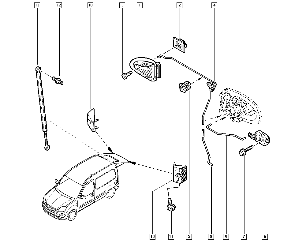 NISSAN 7700303186 - Газов амортисьор, багажно / товарно пространство vvparts.bg