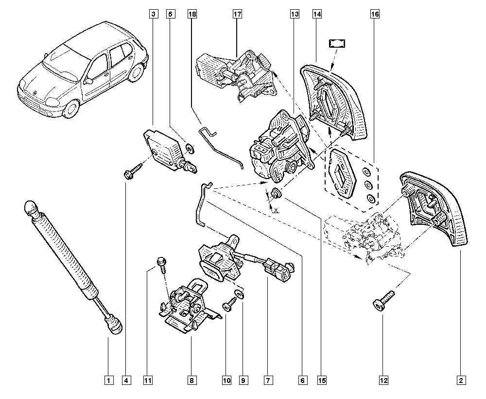 RENAULT 7700842256 - Газов амортисьор, багажно / товарно пространство vvparts.bg