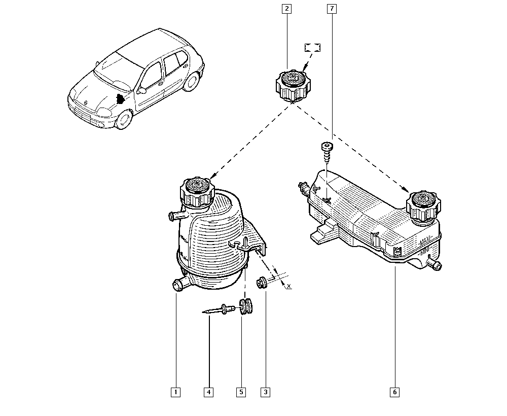 DACIA 7701470460 - Разширителен съд, охладителна течност vvparts.bg