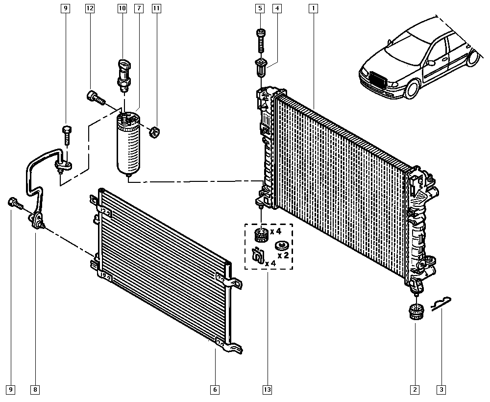 RENAULT TRUCKS 77 01 045 346 - Кондензатор, климатизация vvparts.bg