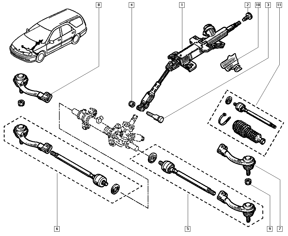 DACIA 6000022737 - Накрайник на напречна кормилна щанга vvparts.bg