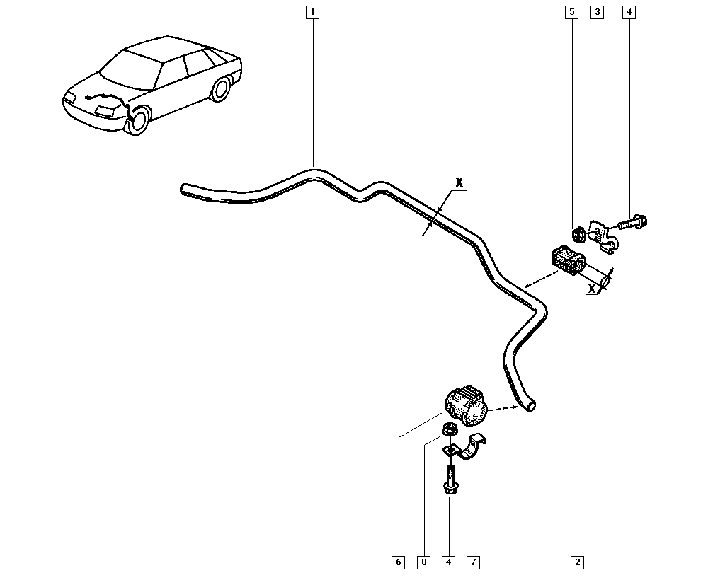 NISSAN 7700784170 - Ремонтен комплект, тампон на стабилизатор vvparts.bg