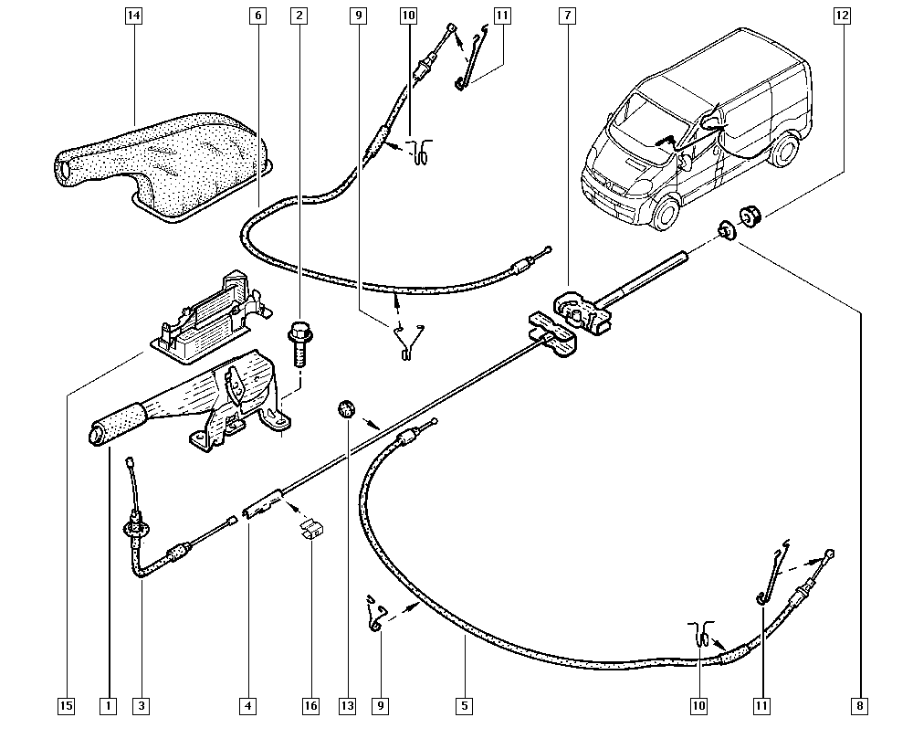 RENAULT 82 00 263 821 - Жило, ръчна спирачка vvparts.bg