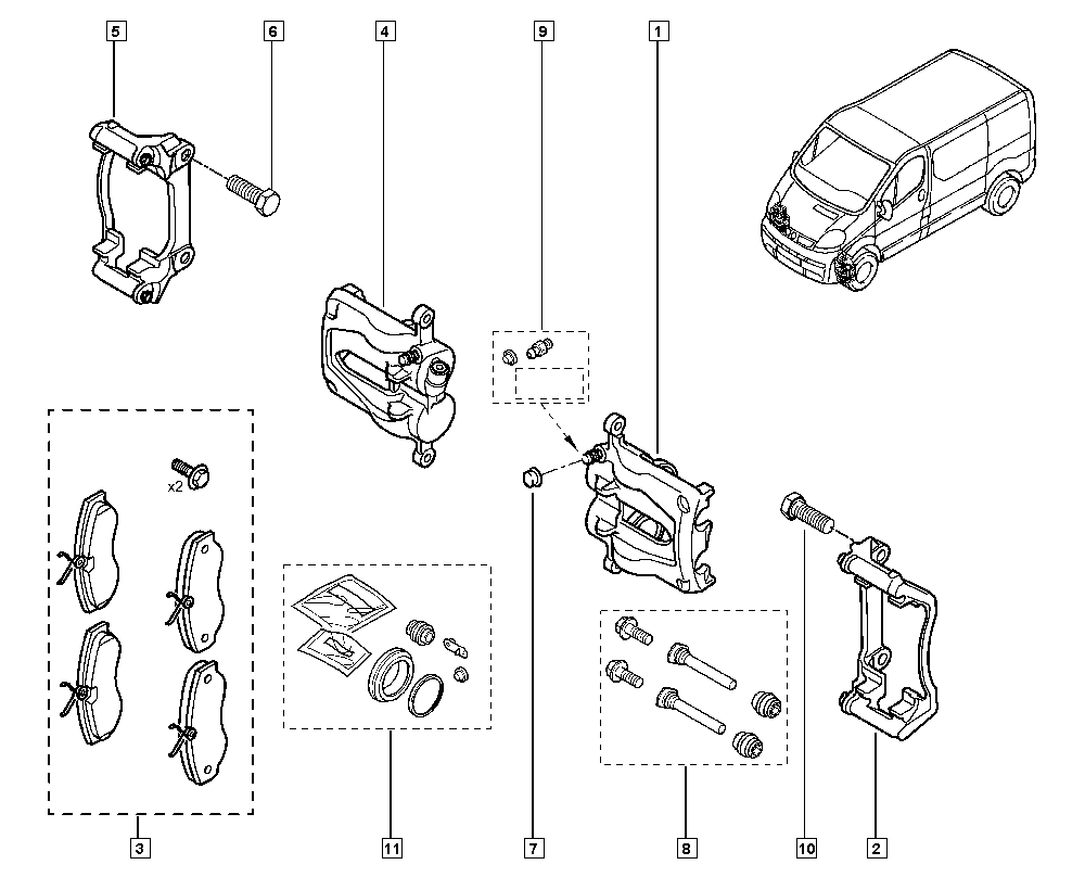 DACIA 7701050914 - Комплект спирачно феродо, дискови спирачки vvparts.bg