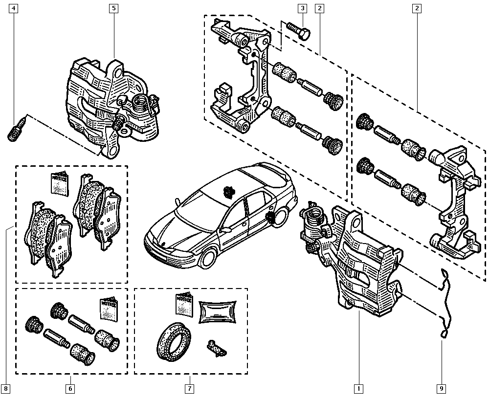 RENAULT 7701207996 - Комплект спирачно феродо, дискови спирачки vvparts.bg