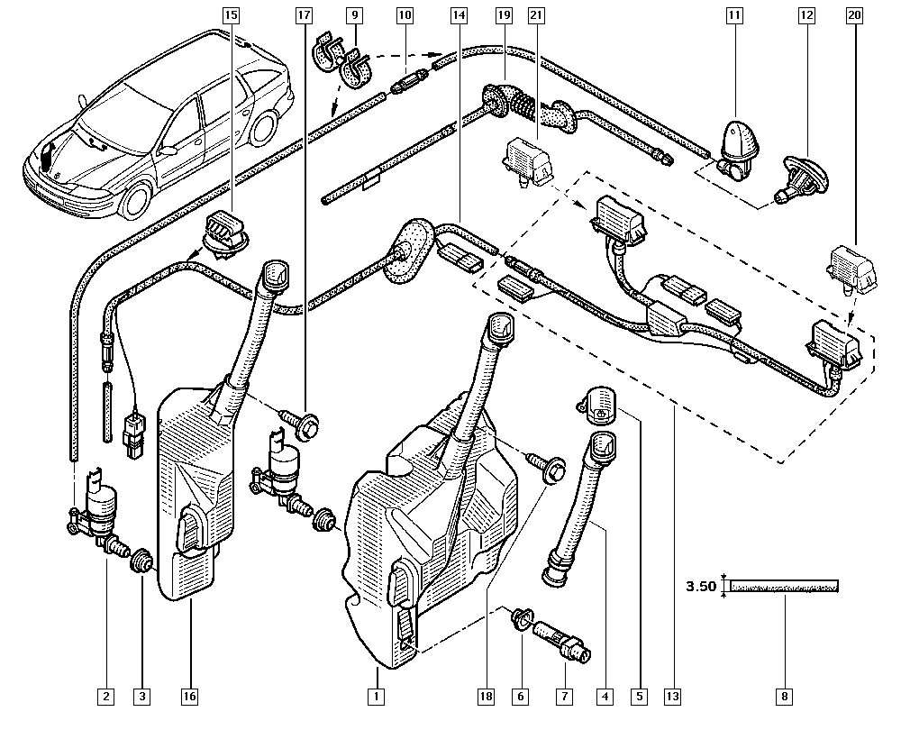 RENAULT TRUCKS 8200194414 - Водна помпа за миещо устр., почистване на стъклата vvparts.bg