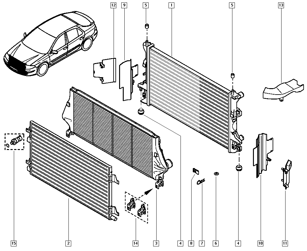 RENAULT 82 00 008 764 - Радиатор, охлаждане на двигателя vvparts.bg