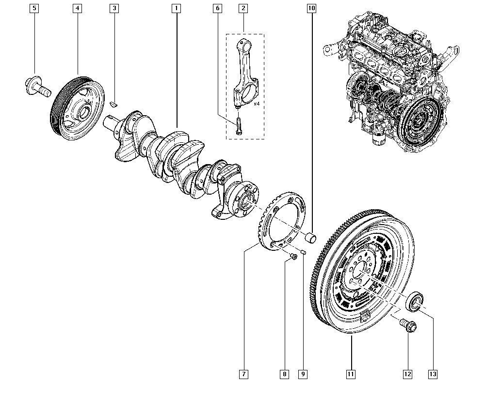 NISSAN 123031KC0A - Ремъчна шайба, колянов вал vvparts.bg