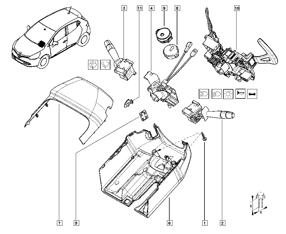 RENAULT 255404709R - Превключвател на кормилната колона vvparts.bg