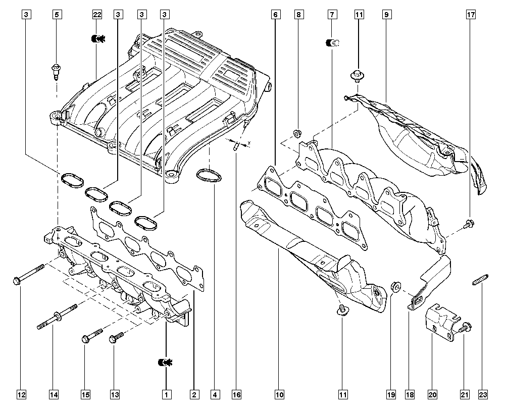 DACIA 82 00 052 311 - Комплект гарнитури, цилиндрова глава vvparts.bg