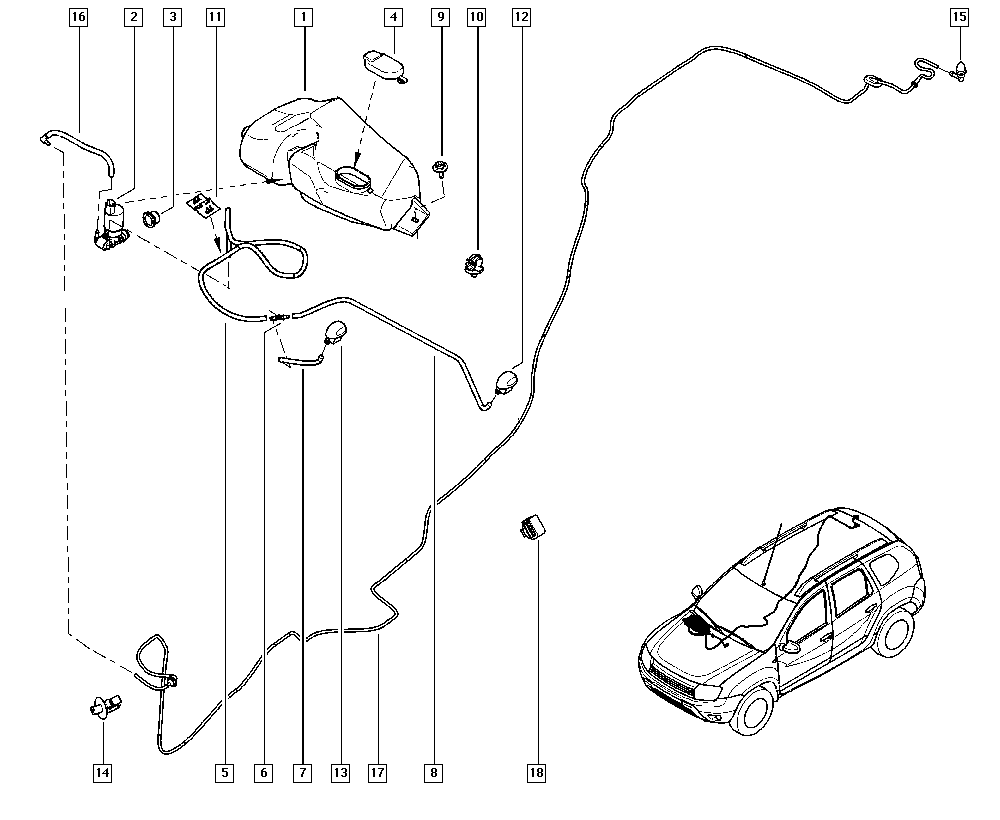 RENAULT 60 01 549 444 - Водна помпа за миещо устр., почистване на стъклата vvparts.bg