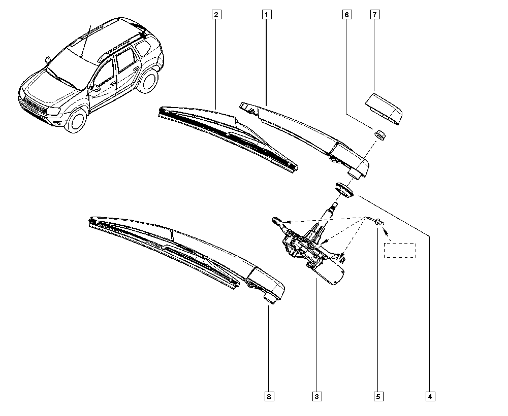 DACIA 82 00 734 582 - Двигател на чистачките vvparts.bg