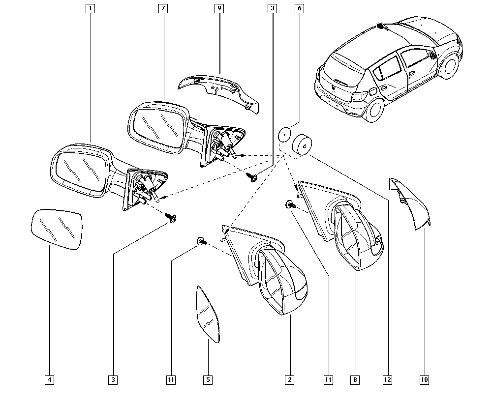 RENAULT 96 30 218 32R - Външно огледало vvparts.bg