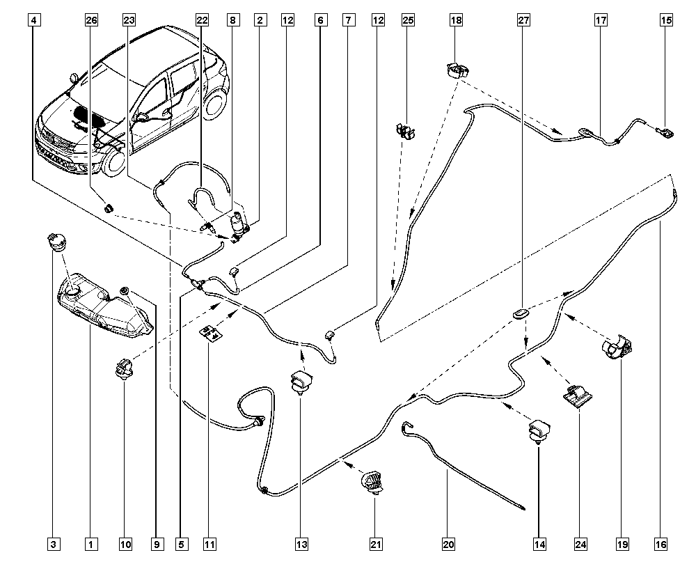 RENAULT 286203634R - Водна помпа за миещо устр., почистване на стъклата vvparts.bg