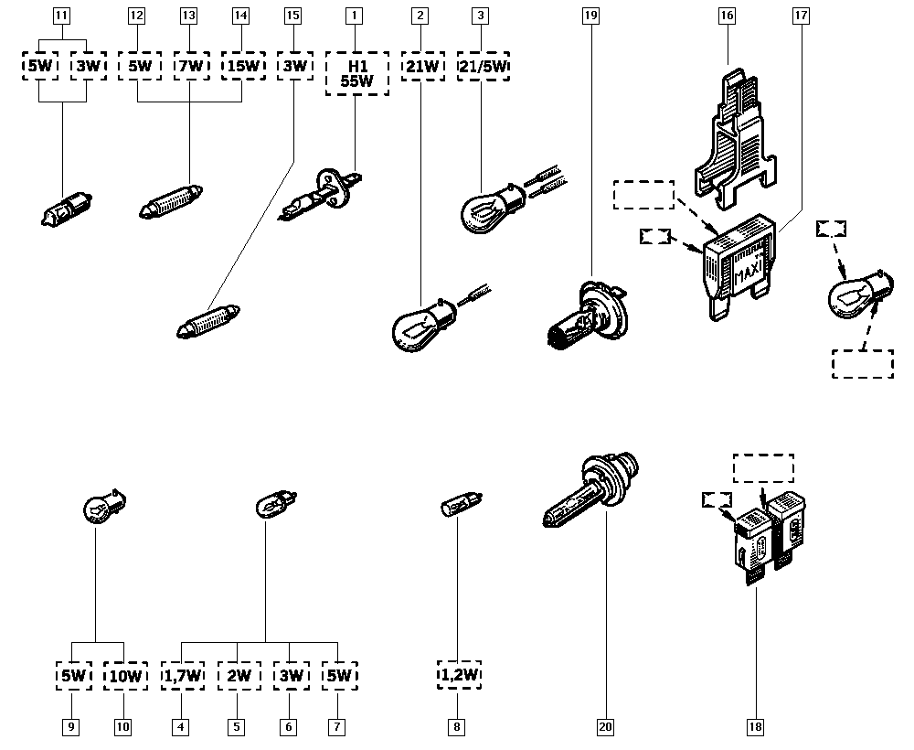 RENAULT 08 54 961 800 - Крушка с нагреваема жичка, осветление на уредите vvparts.bg