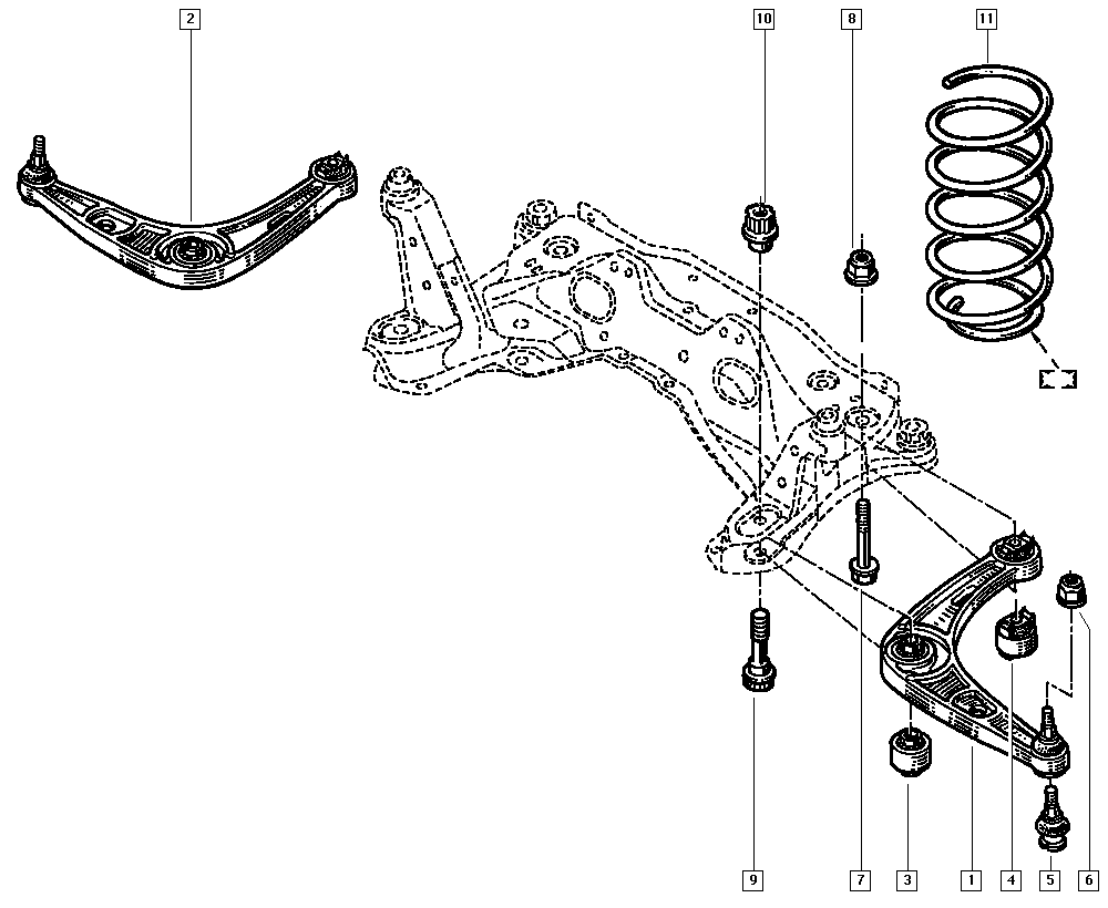 RENAULT 60 25 308 628 - Пружина за ходовата част vvparts.bg