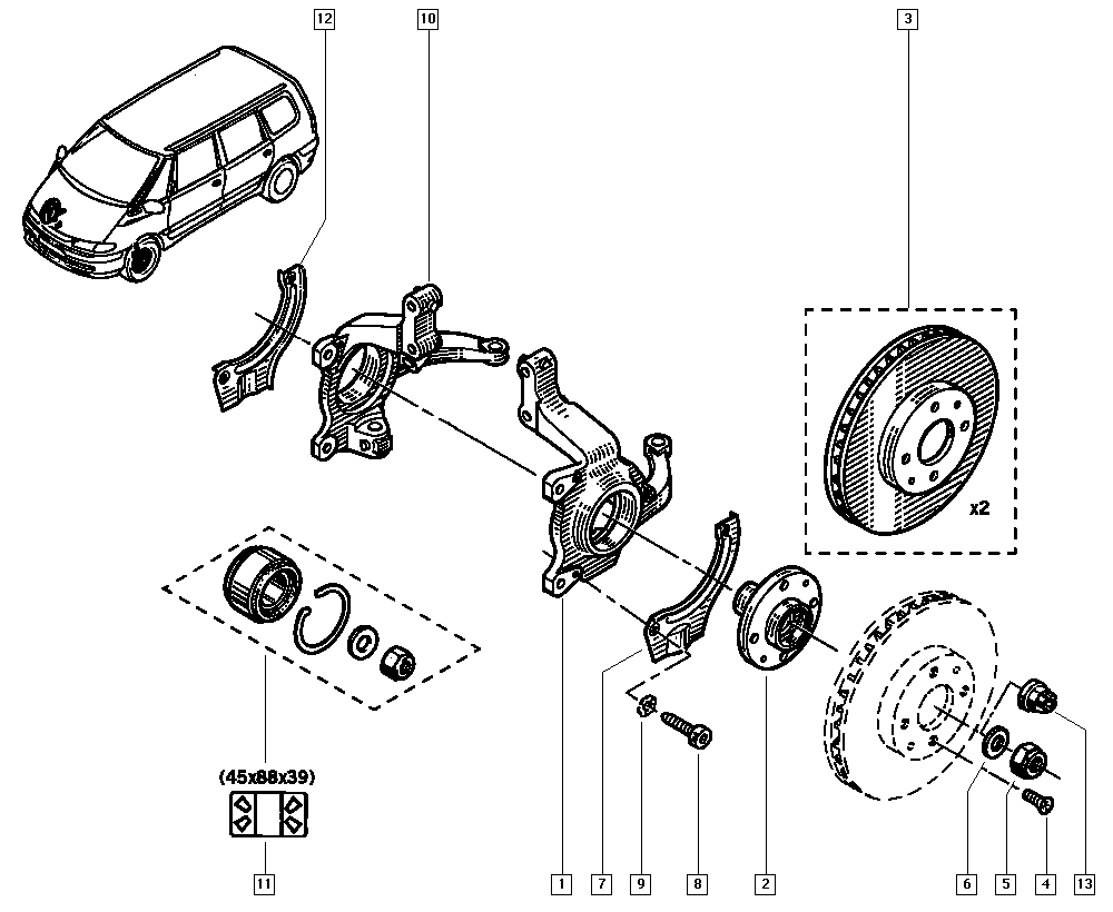 RENAULT 60 25 371 670 - Комплект колесен лагер vvparts.bg