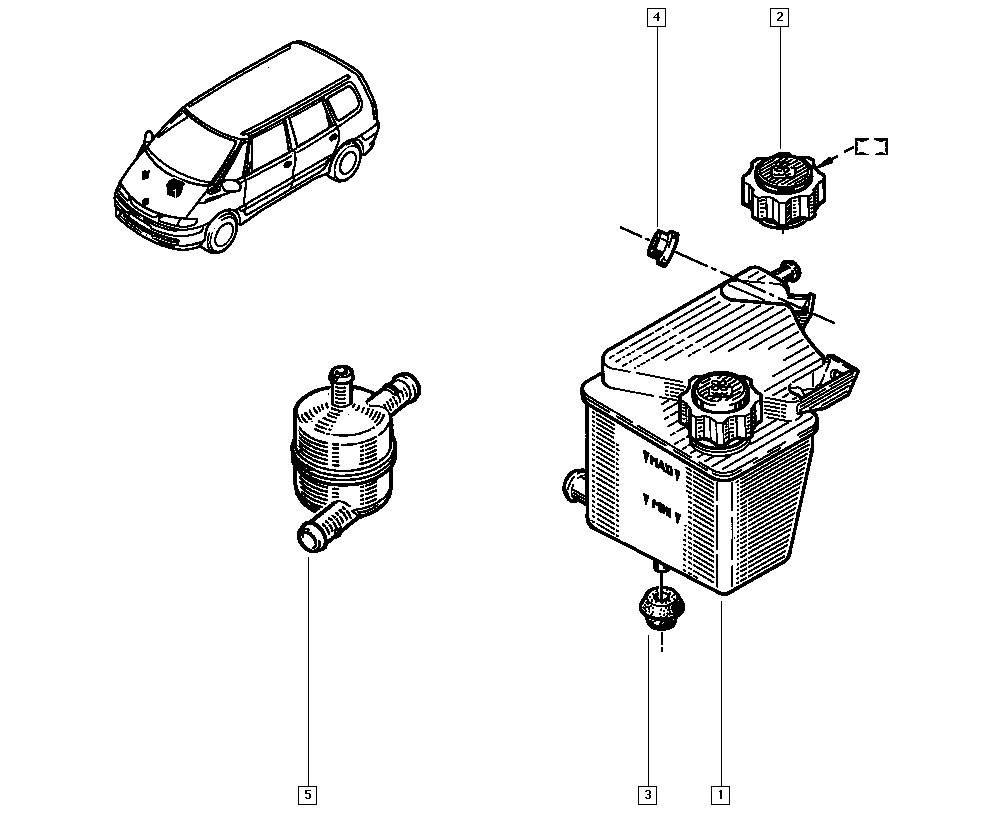 RENAULT 60 25 371 703 - Разширителен съд, охладителна течност vvparts.bg