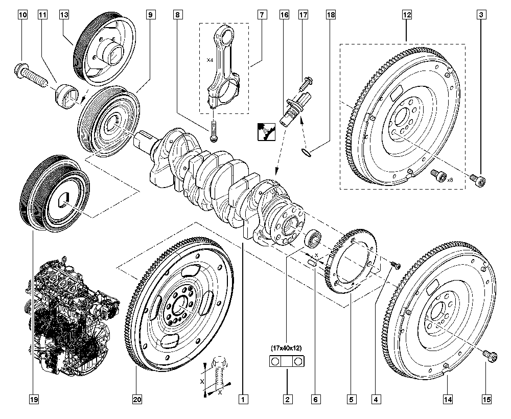 Opel 82 00 668 500 - Импулсен датчик, колянов вал vvparts.bg