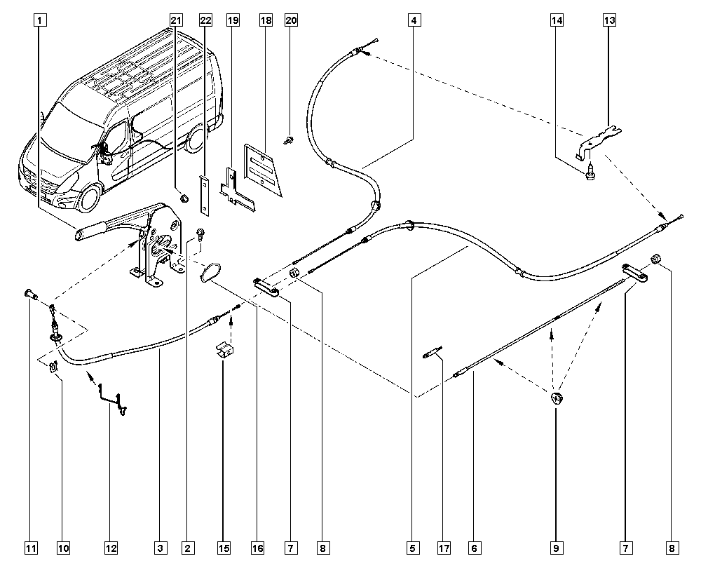 RENAULT 82 00 727 569 - Жило, ръчна спирачка vvparts.bg