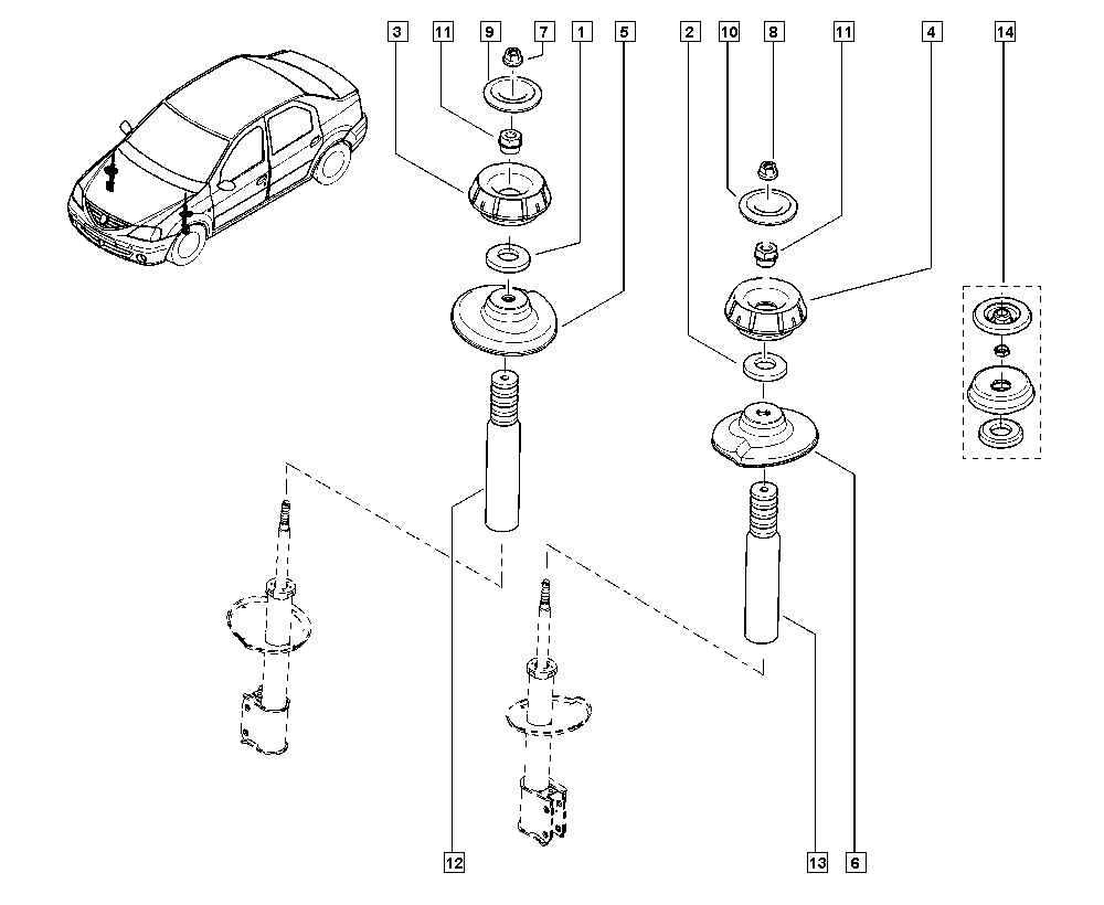 DACIA 60 01 550 754 - Тампон на макферсън vvparts.bg