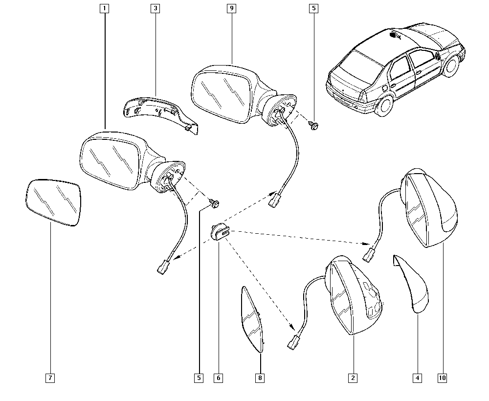 RENAULT 96 37 471 98R - Корпус, външно огледало vvparts.bg