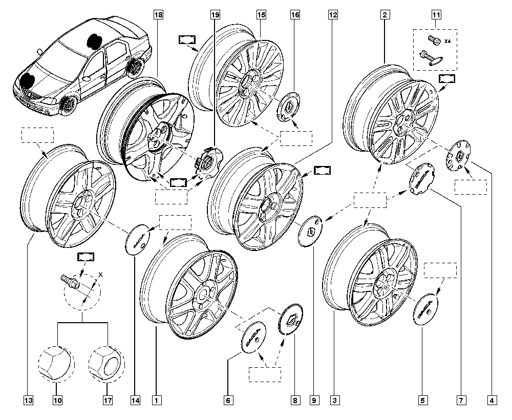 DACIA 77 03 003 008 - Болт на колелото vvparts.bg