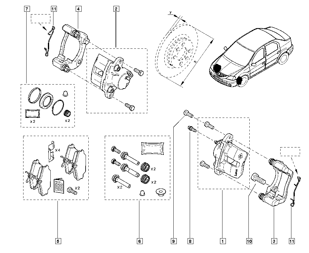 RENAULT 7701201806 - Ремонтен комплект, спирачен апарат vvparts.bg