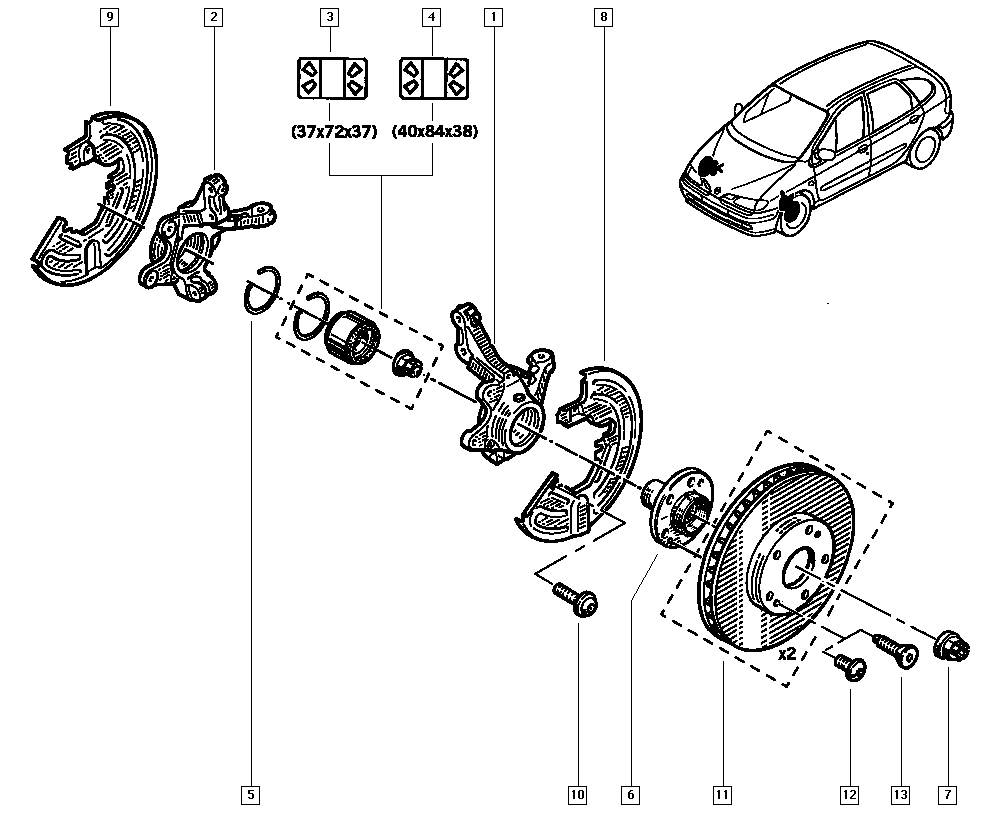 RENAULT 77 00 415 121 - Главина на колелото vvparts.bg