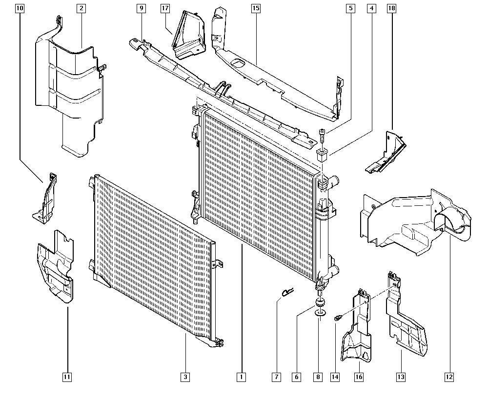 Vauxhall 8200465488 - Радиатор, охлаждане на двигателя vvparts.bg