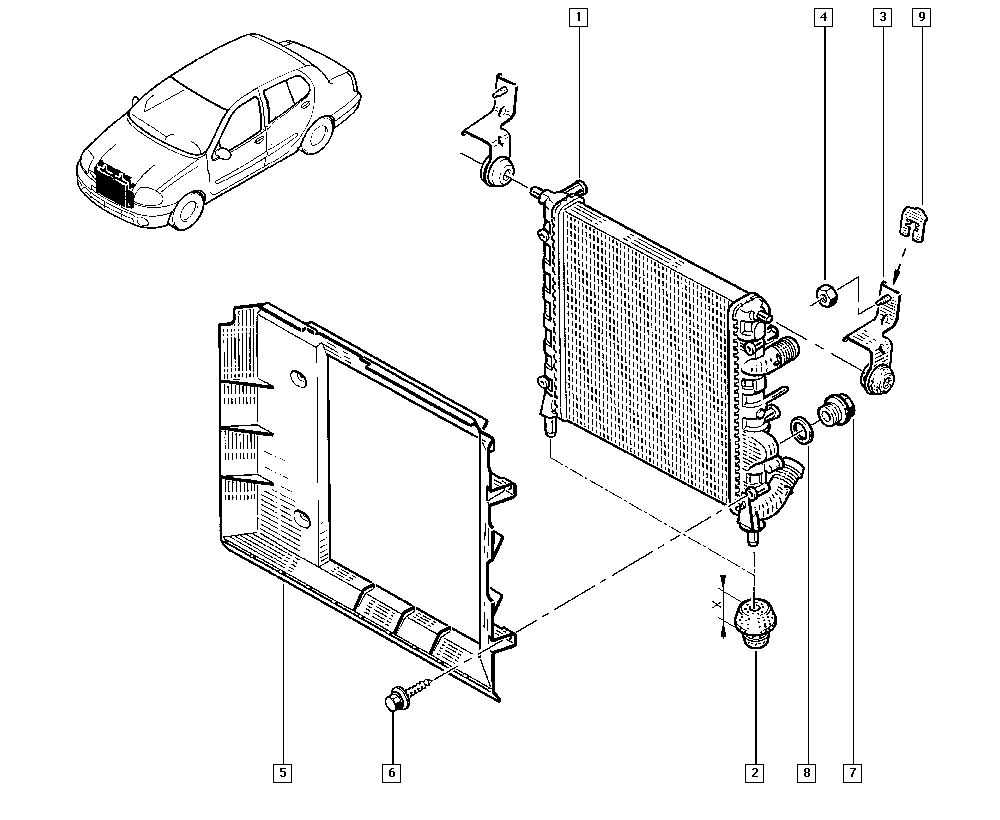 Volvo 7700838134 - Радиатор, охлаждане на двигателя vvparts.bg