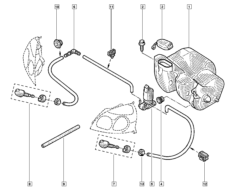 RENAULT 77 00 430 078 - Водна помпа за миещо устр., почистване на стъклата vvparts.bg