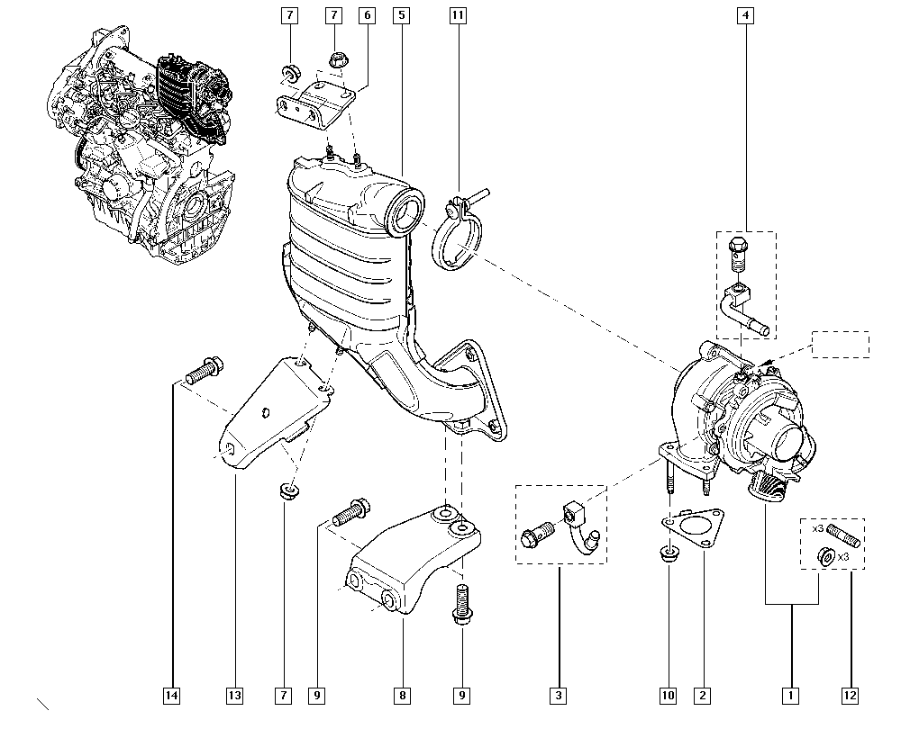 RENAULT 7701479254* - Турбина, принудително пълнене с въздух vvparts.bg