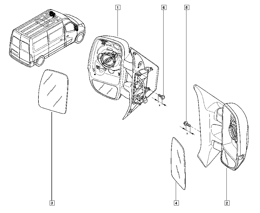 Opel 963655132R - Стъкло на огледало, външно огледало vvparts.bg