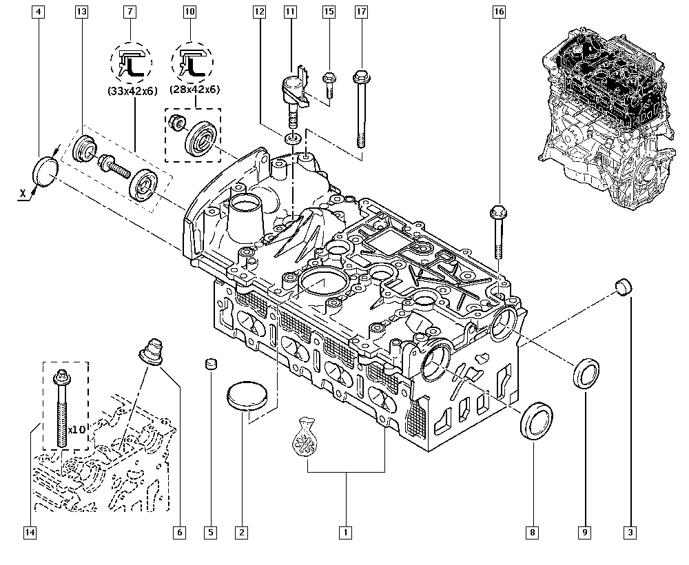 DACIA 77 00 103 938 - Гумичка на клапан, уплътн. пръстен, стъбло на кл. vvparts.bg