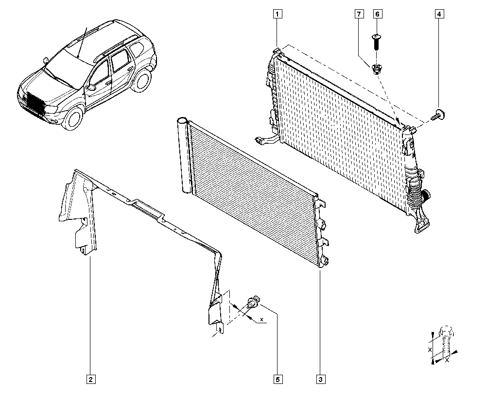 DACIA 82 00 880 550 - Радиатор, охлаждане на двигателя vvparts.bg