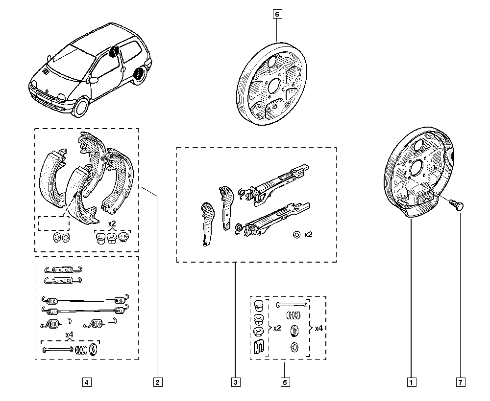 RENAULT 7701202820 - Комплект спирачна челюст vvparts.bg