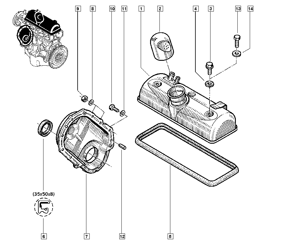 RENAULT 77 00 859 691 - Семеринг, разпределителен вал vvparts.bg