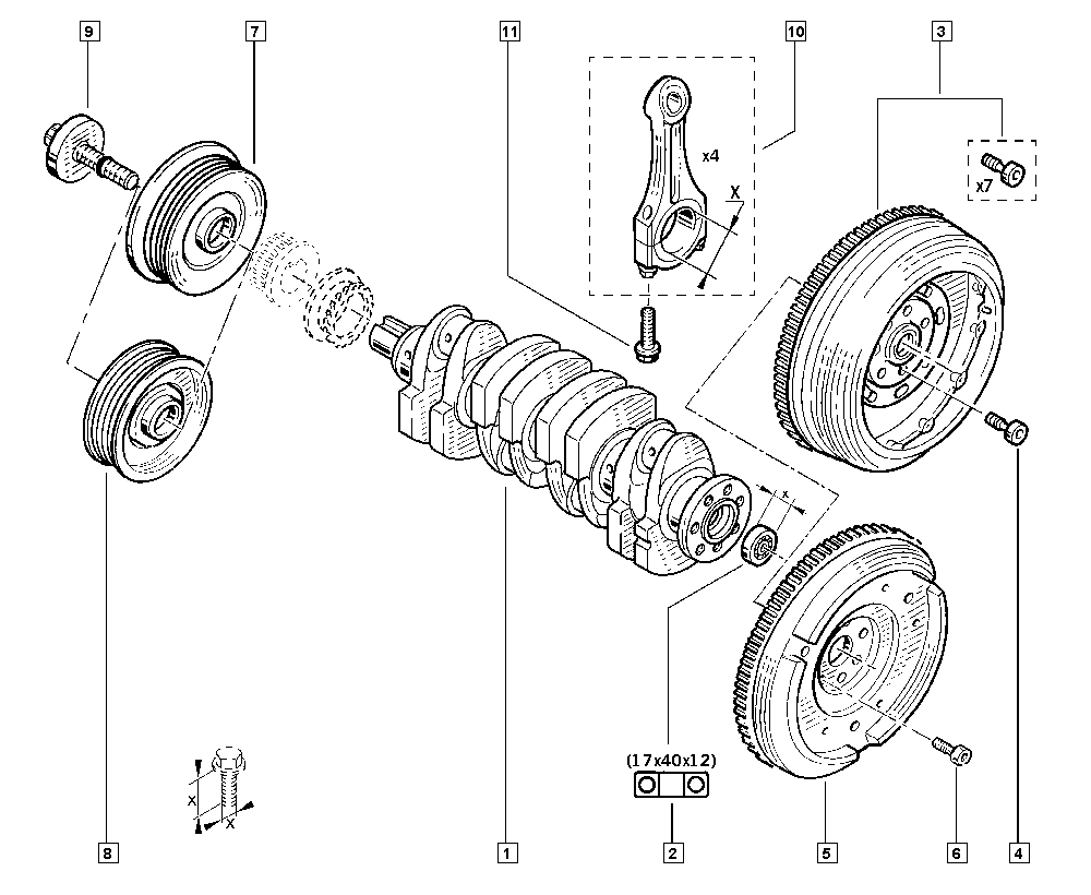 RENAULT 8200267867 - Ремъчна шайба, колянов вал vvparts.bg