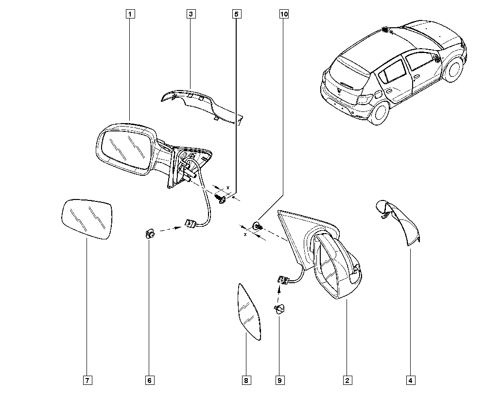 RENAULT 963011787R - Външно огледало vvparts.bg