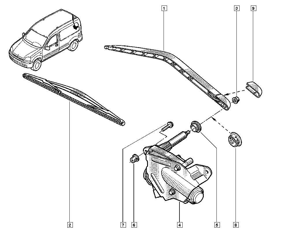 RENAULT 7701 043 993 - Рамо на чистачка, почистване на стъклата vvparts.bg