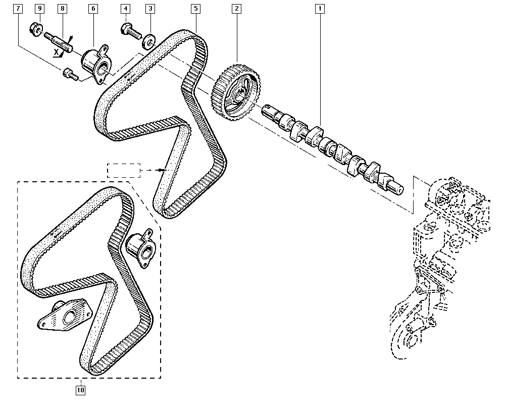 RENAULT 7701064326 - Ангренажен ремък vvparts.bg