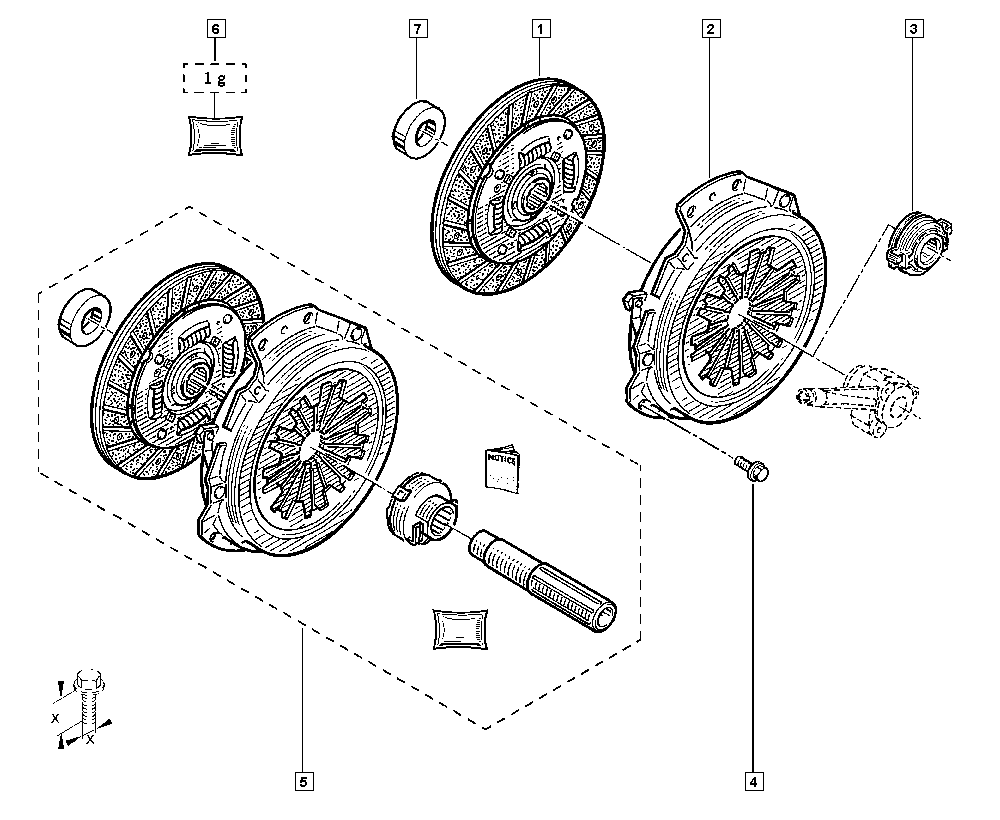 RENAULT 77 01 477 055 - Комплект съединител vvparts.bg