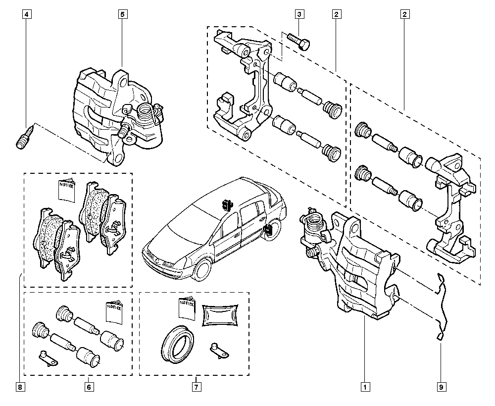 FORD 7701206609 - Комплект спирачно феродо, дискови спирачки vvparts.bg