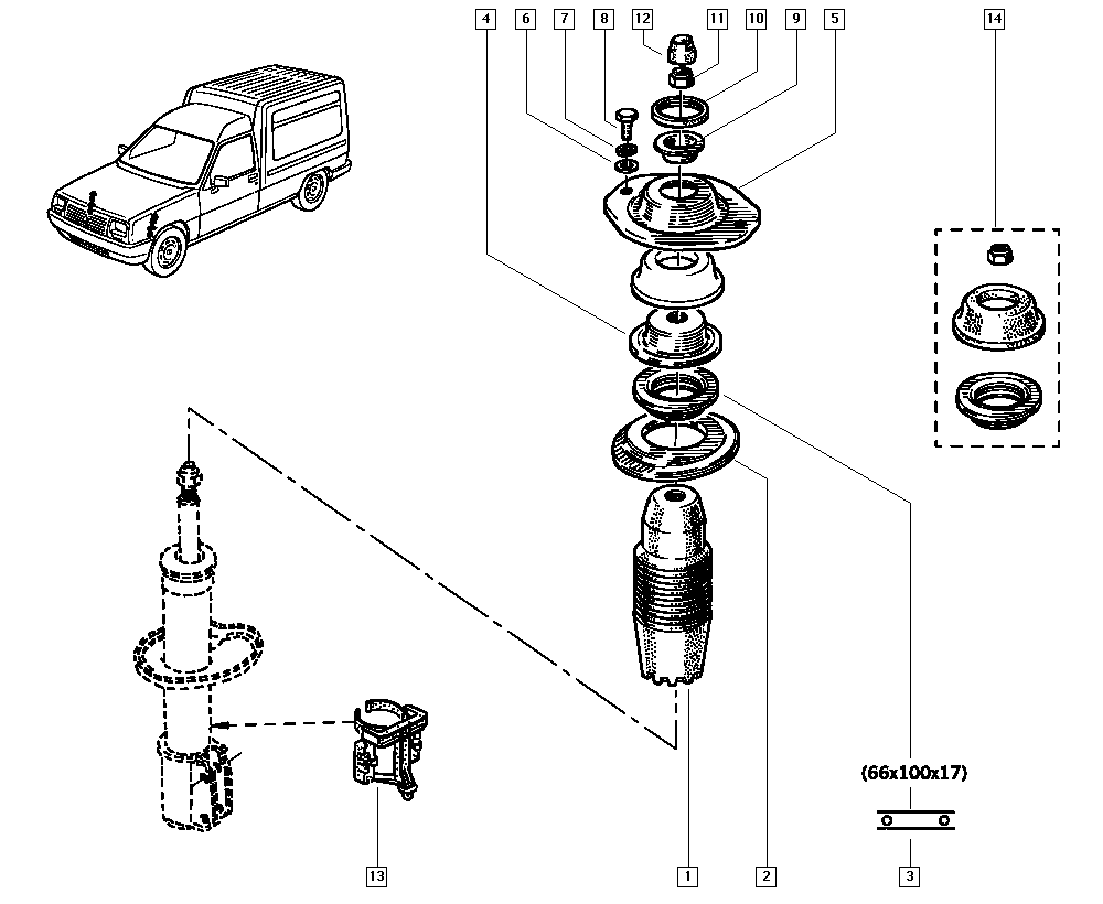 RENAULT 77 00 308 789 - Тампон на макферсън vvparts.bg