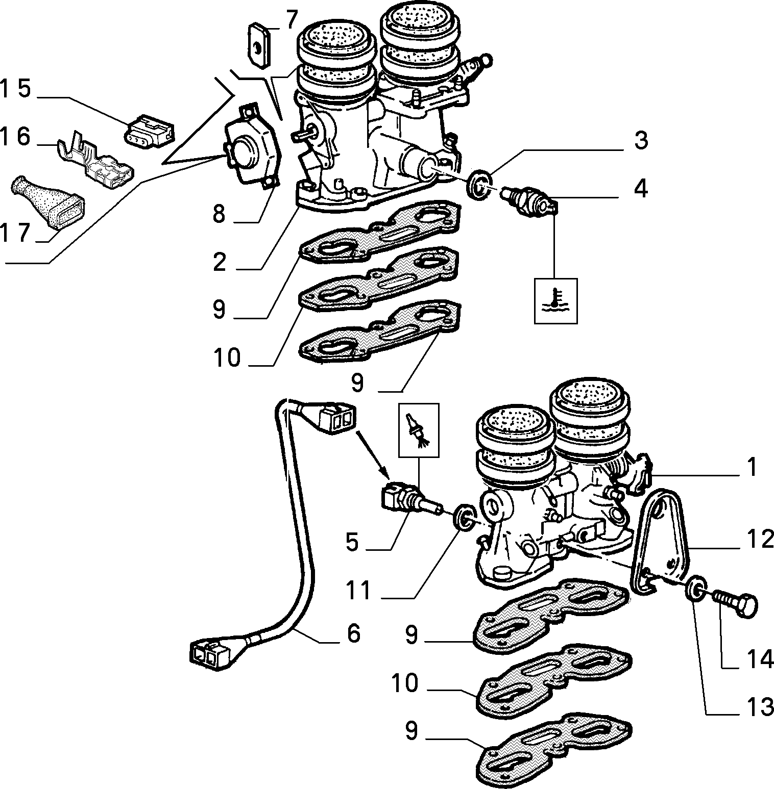 Alfa Romeo 5972332 - Датчик, температура на охладителната течност vvparts.bg