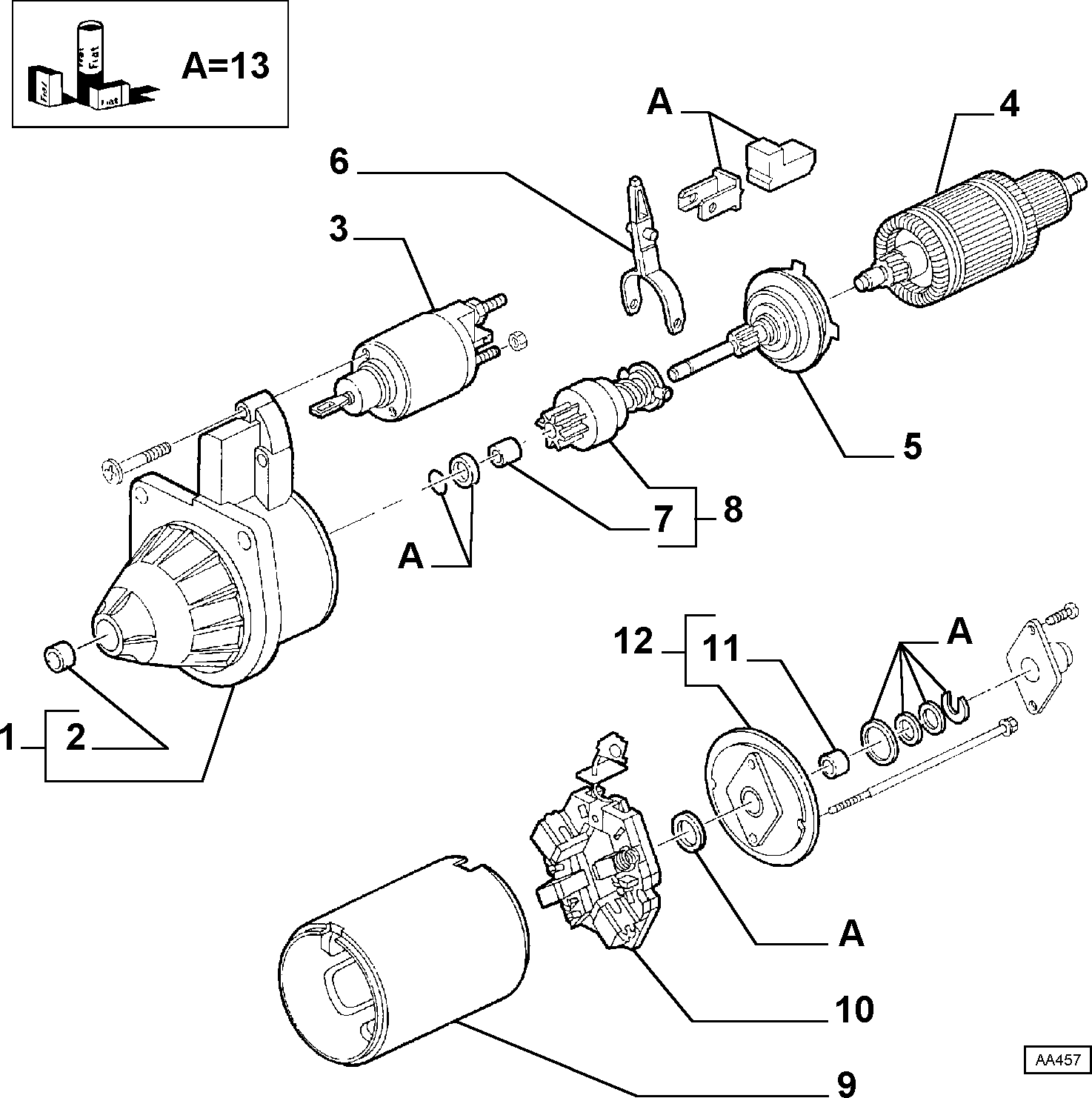 Lancia 9943565 - Зъбно колелце, стартер vvparts.bg