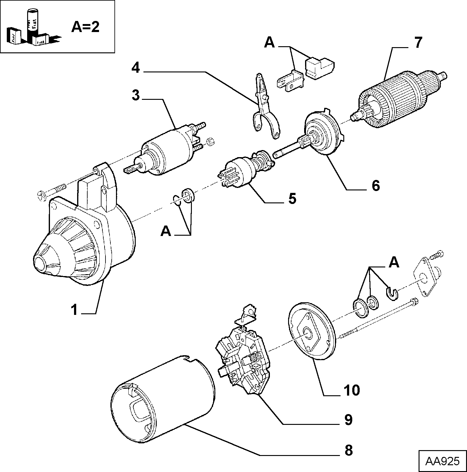 FIAT 77362580 - Магнитен превключвател, стартер vvparts.bg