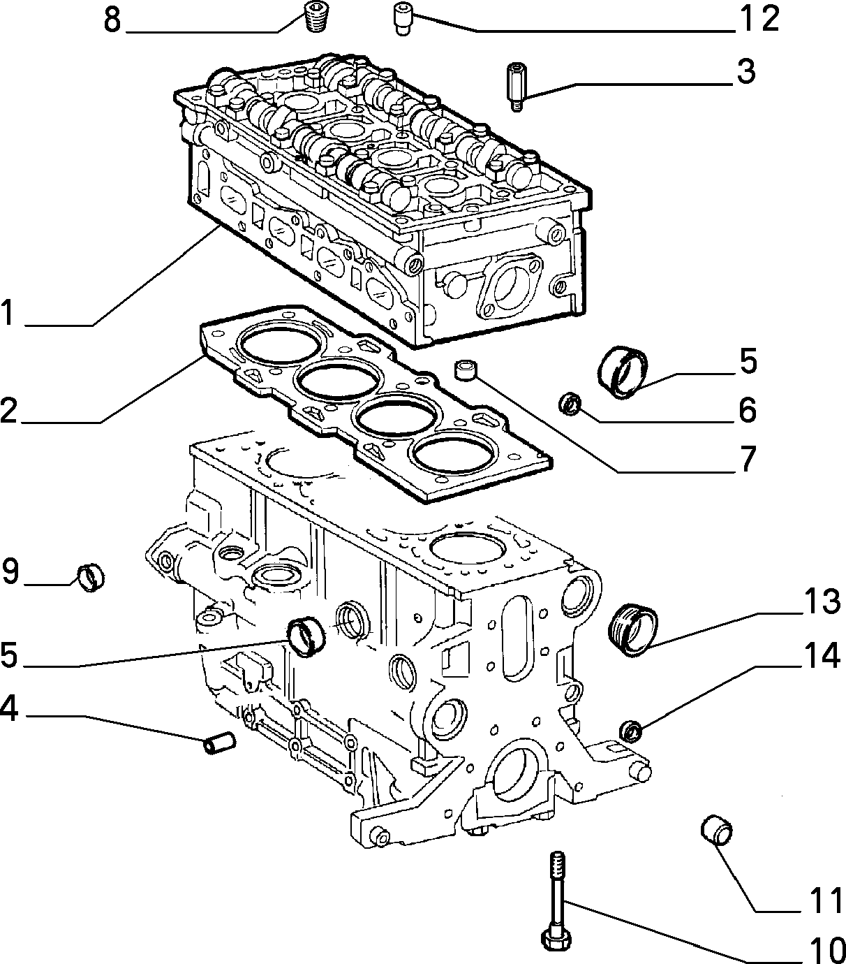 FIAT 60608895 - Гарнитура, цилиндрова глава vvparts.bg